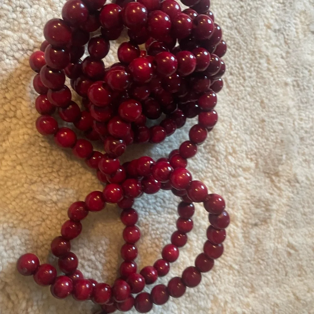 1990s Vintage Burgandy Red Wooden 1/2